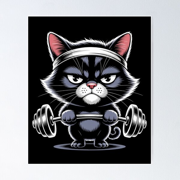 Artikelvorschau, Workout Cat Gym Fitness entworfen und verkauft von SiegridOffical.