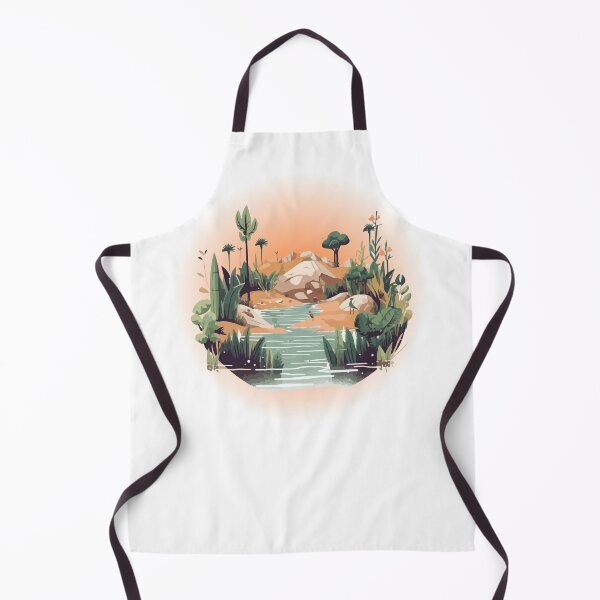 Item preview, Desert Landscape with River and Plants – Nature Illustration designed and sold by iamKRUK.