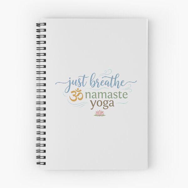 Item preview, Just Breathe Namaste Yoga - Om Symbol & Lotus Flower - White edition designed and sold by Miss Cutie Designs.