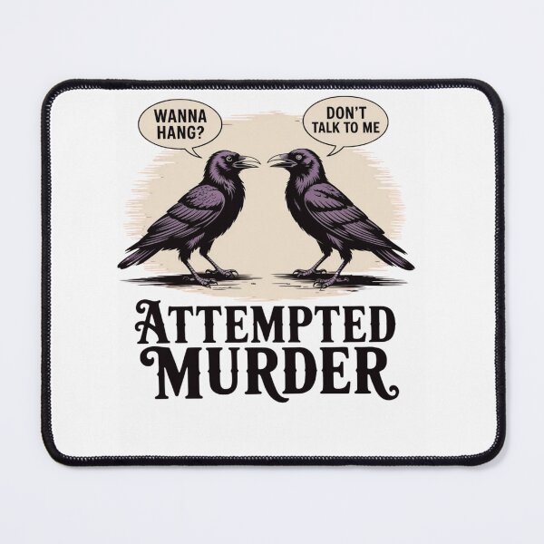 Item preview, Attempted Murder Crow Shirt | Funny Dark Humor Bird Tee | Gothic Vintage Crow designed and sold by Printsouf.