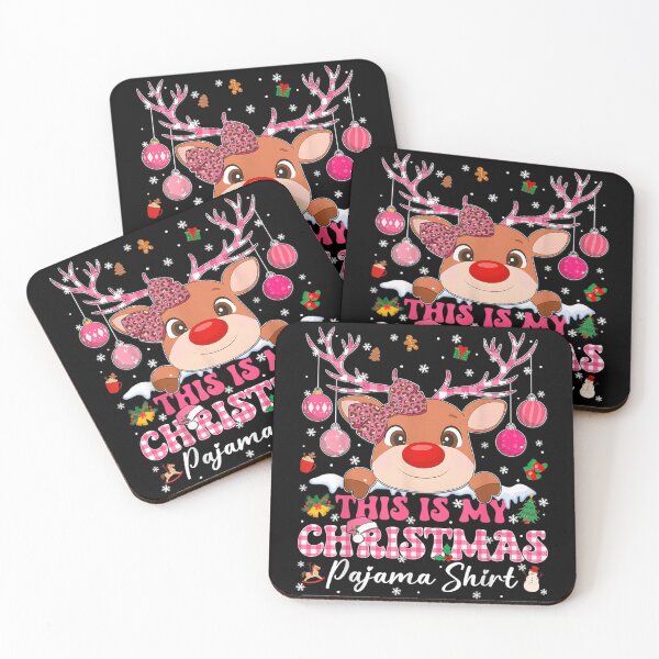 Item preview, Cute Pink Reindeer This Is My Christmas Pajama Shirt For Girls designed and sold by AnsadoWinu.