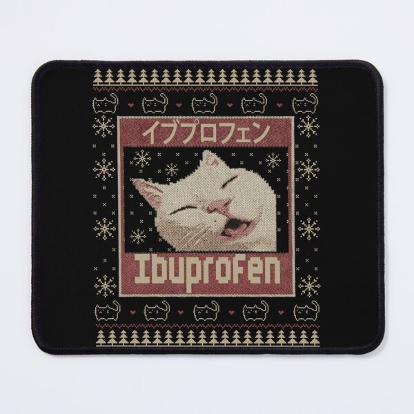 Item preview, Funny Cat Ibuprofen Ugly Christmas Sweater Japanese Aesthetic Meme Design designed and sold by AnsadoWinu.