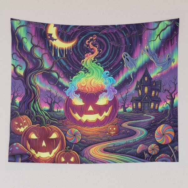 Item preview, Psychedelic Halloween Night Under the Aurora designed and sold by Dominik1994.