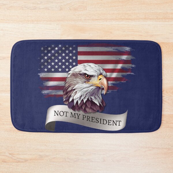 Item preview, Not My President – Bald Eagle Protest Graphic with Distressed American Flag designed and sold by Kmcantley.