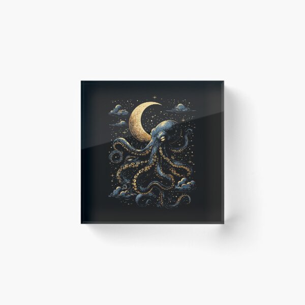 Item preview, Celestial Octopus & Moon designed and sold by avixnqnbu33.