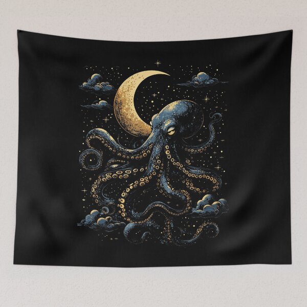 Item preview, Celestial Octopus & Moon designed and sold by avixnqnbu33.