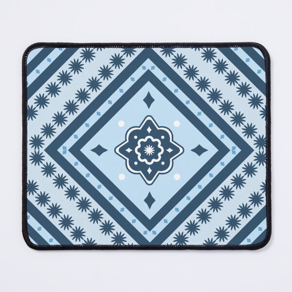 Item preview, Indigo Blue Mediterranean Geometric Tile Pattern designed and sold by Modular Prints.
