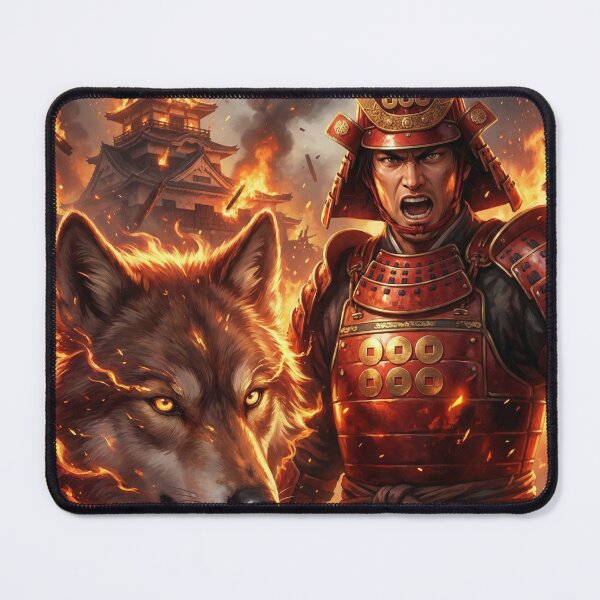 Item preview, Sanada Yukimura Samurai Art Print | Legendary Red Armor Warrior of Sengoku Japan | Mori no Akari Series designed and sold by Mori-no-Akari.