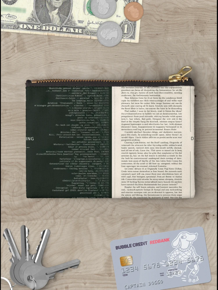 Thumbnail 3 of 4, Zipper Pouch, Software Developer Reader – Debugging Code, Devouring Books designed and sold by Scattered-Words.