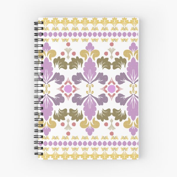 Aperçu de l'œuvre Motif damassé floral prune et vert olive créée et vendue par Modular Prints.