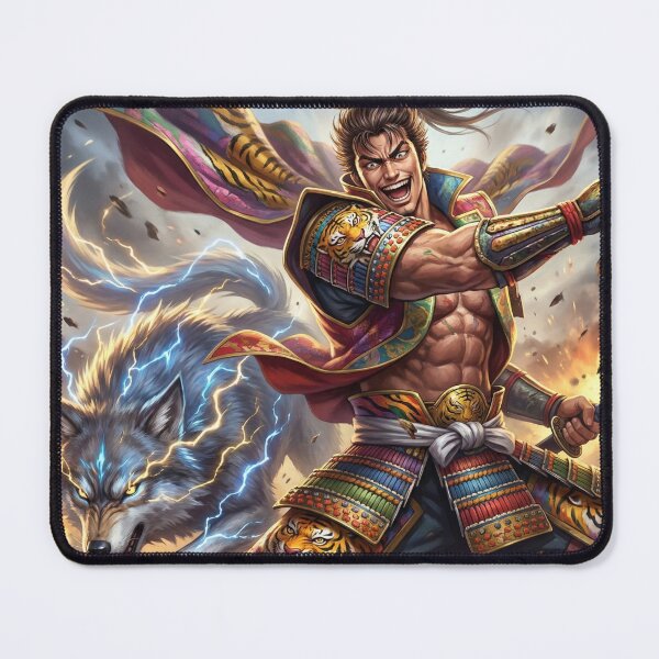 Item preview, Maeda Keiji Samurai Art Print | Wild Sengoku Warrior with Tiger Armor | Mori no Akari Series designed and sold by Mori-no-Akari.