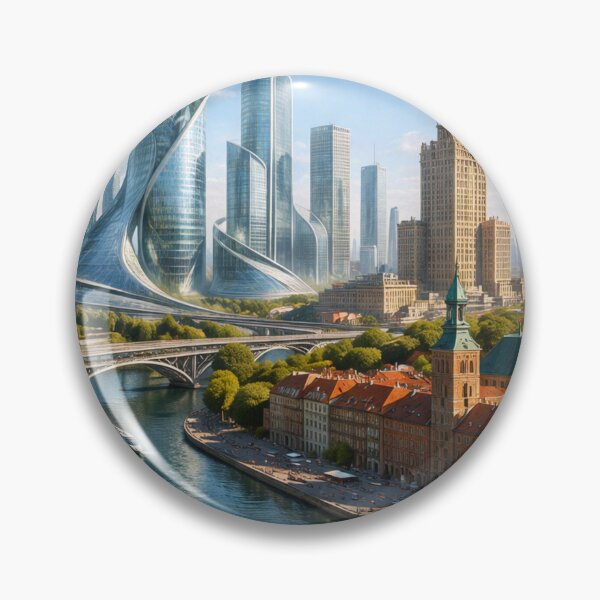 Item preview, Warsaw Poland - Futuristic Cities designed and sold by Eric Nagel.
