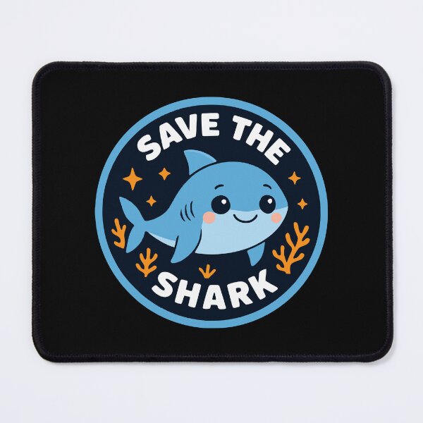 Item preview, Save the Shark Cute Cartoon Illustration – Ocean Conservation Shark Design designed and sold by Visual-digital.