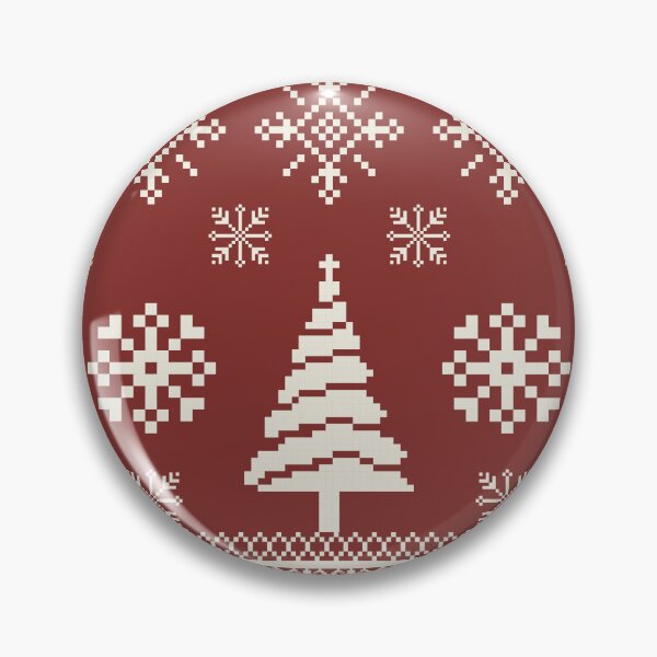 Artikelvorschau, Klassisches rotes Fair-Isle-Weihnachtsbaummuster entworfen und verkauft von Modular Prints.