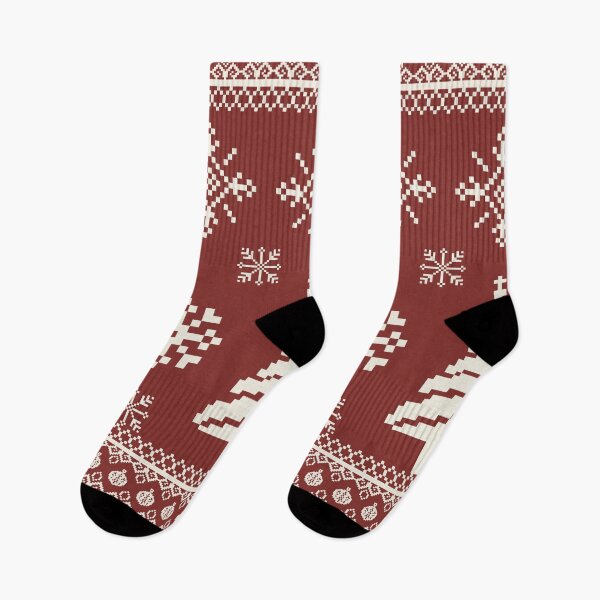 Item preview, Classic Red Fair Isle Christmas Tree Pattern designed and sold by Modular Prints.
