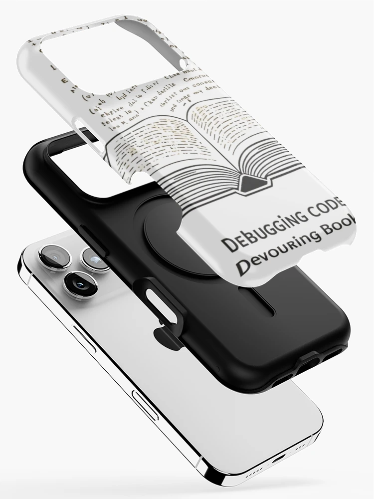Thumbnail 2 of 4, iPhone Case, Software Developer Reader – Debugging Code, Devouring Books 3 designed and sold by Scattered-Words.
