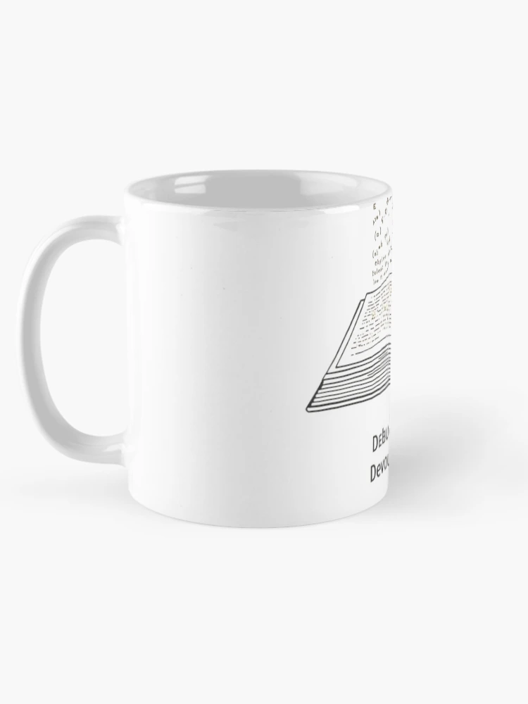 Thumbnail 5 of 6, Coffee Mug, Software Developer Reader – Debugging Code, Devouring Books 3 designed and sold by Scattered-Words.