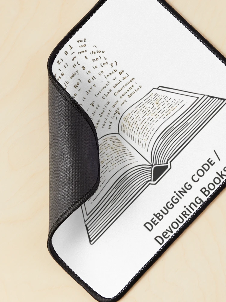 Thumbnail 2 of 5, Mouse Pad, Software Developer Reader – Debugging Code, Devouring Books 3 designed and sold by Scattered-Words.