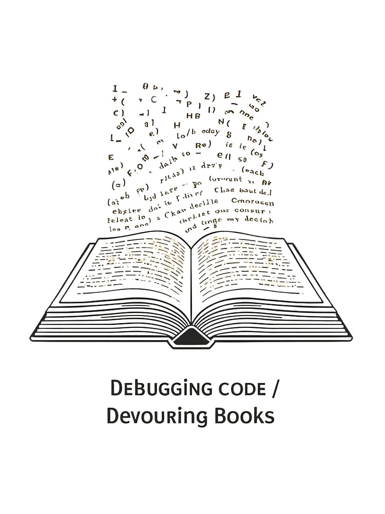 Thumbnail 3 of 3, Scarf, Software Developer Reader – Debugging Code, Devouring Books 3 designed and sold by Scattered-Words.