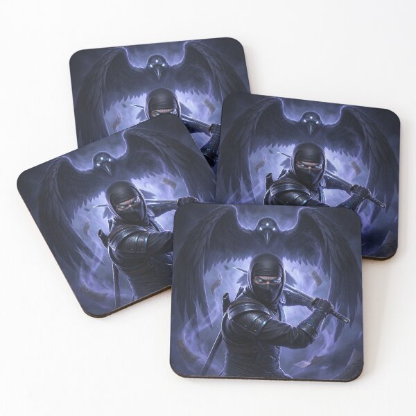 Item preview, Shadow Ninja Art Print | Dark Shinobi with Raven Spirit | Japanese Fantasy Warrior | Mori no Akari Series designed and sold by Mori-no-Akari.
