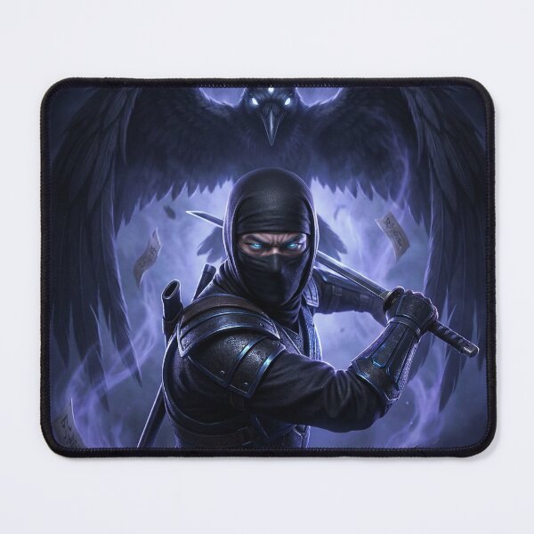 Item preview, Shadow Ninja Art Print | Dark Shinobi with Raven Spirit | Japanese Fantasy Warrior | Mori no Akari Series designed and sold by Mori-no-Akari.