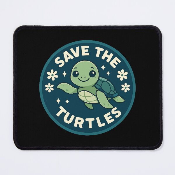 Item preview, Save the Turtles Cute Cartoon Illustration – Turtle Conservation Design designed and sold by Visual-digital.