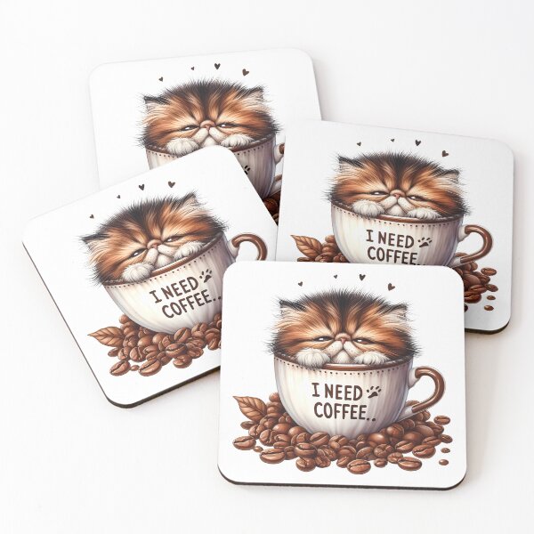 Item preview, Cozy Cat Coffee Bundle – Cute Cat Sticker Set designed and sold by Lulunza.