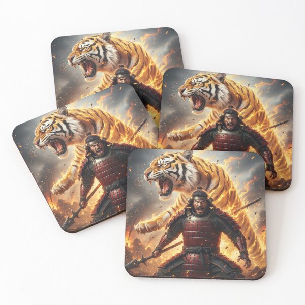 Item preview, Takeda Shingen Samurai Art Print | Tiger of Kai with Flaming Spirit | Sengoku Japanese Warrior | Mori no Akari Series designed and sold by Mori-no-Akari.