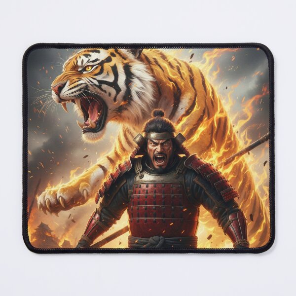 Item preview, Takeda Shingen Samurai Art Print | Tiger of Kai with Flaming Spirit | Sengoku Japanese Warrior | Mori no Akari Series designed and sold by Mori-no-Akari.