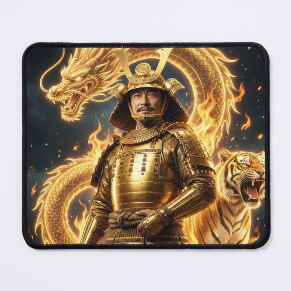 Item preview, Toyotomi Hideyoshi Samurai Art Print | Golden Dragon Warlord of Sengoku Japan | Mori no Akari Series designed and sold by Mori-no-Akari.