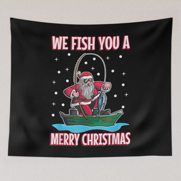 Item preview, Title: We Fish You A Merry Christmas Funny Santa Fishing Holiday Pun designed and sold by DorikoKazan.
