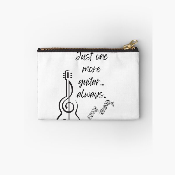 Aperçu de l'œuvre Just One More Guitar – Design minimaliste avec citation sur la guitare créée et vendue par RanoStore.