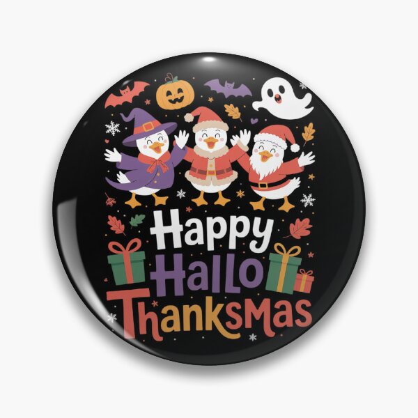 Item preview, Duck Halloween Thanksgiving Christmas Happy Hallothanksmas  designed and sold by RoyTill0Art.