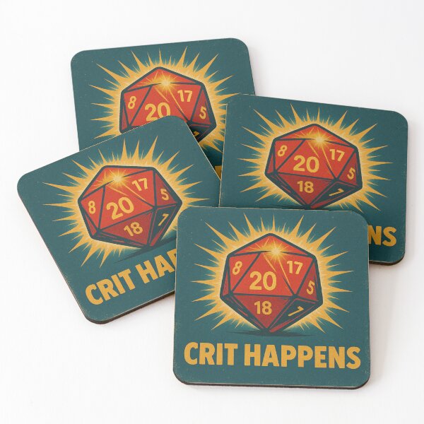 Item preview, Crit Happens – D20 Critical Hit RPG Dice Humor designed and sold by Galskap.