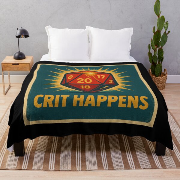 Item preview, Crit Happens – D20 Critical Hit RPG Dice Humor designed and sold by Galskap.