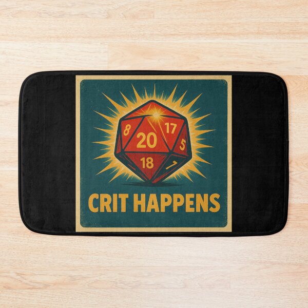 Item preview, Crit Happens – D20 Critical Hit RPG Dice Humor designed and sold by Galskap.
