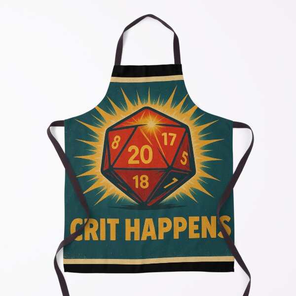 Item preview, Crit Happens – D20 Critical Hit RPG Dice Humor designed and sold by Galskap.