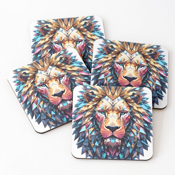 Item preview, Diamond Lion Geometric Luxury Animal Art designed and sold by LuxeryThreads.