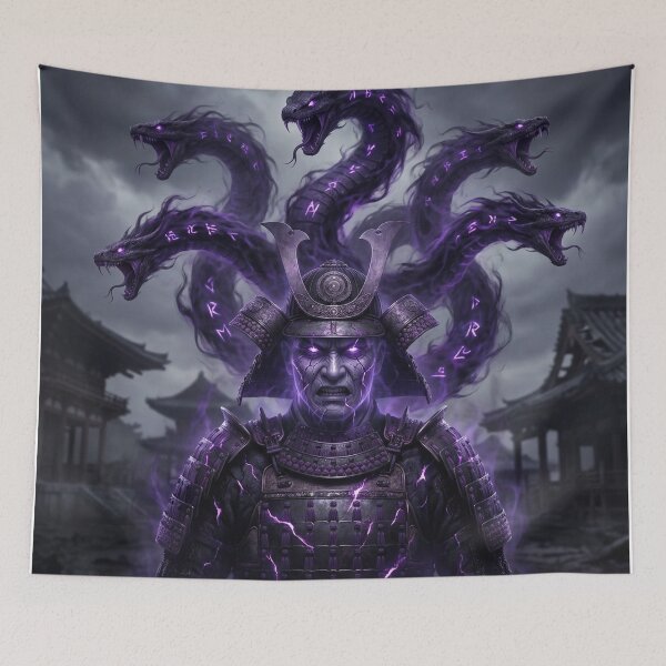Item preview, Taira no Masakado Art Print | Vengeful Samurai Spirit with Serpent Curse | Japanese Dark Myth | Mori no Akari Series designed and sold by Mori-no-Akari.