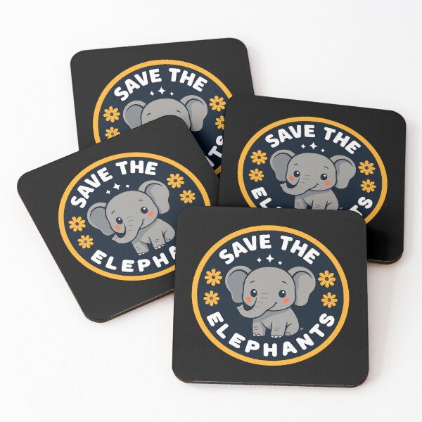 Item preview, Save the Elephants Cute Cartoon Illustration – Elephant Conservation Design designed and sold by Visual-digital.