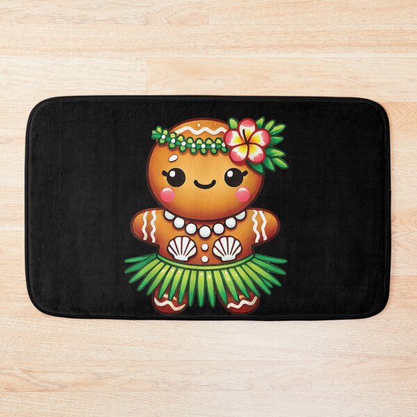 Item preview, Cute Hawaiian Hula Gingerbread Girl Tropical Mele Kalikimaka Christmas Holiday Art designed and sold by MassonCalepon.