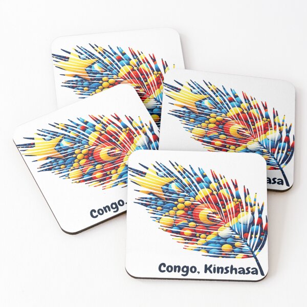 Item preview, Abstract Congo Kinshasa Flag – Feather Design designed and sold by ArteJorge48.