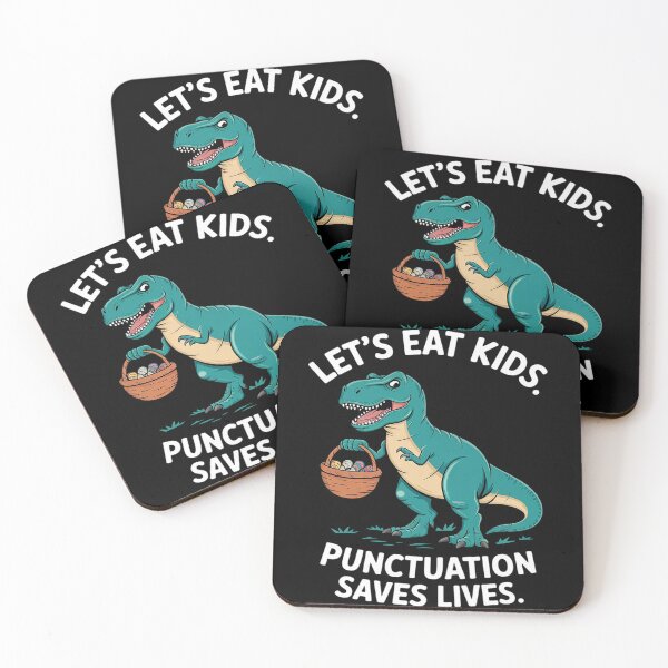 Item preview, Lets Eat Kids Dinosaur Zombie Trick Treat Dinosaur English  designed and sold by RuthGAArt.