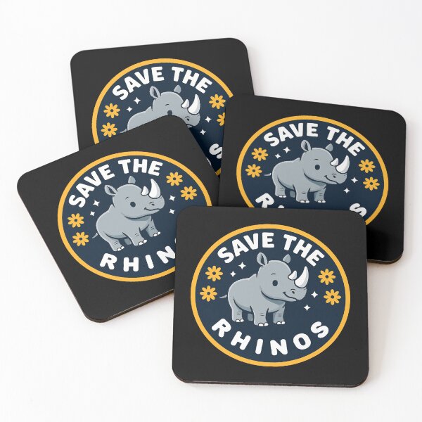 Item preview, Save the Rhinos Cute Cartoon Illustration – Rhino Conservation Wildlife Design designed and sold by Visual-digital.