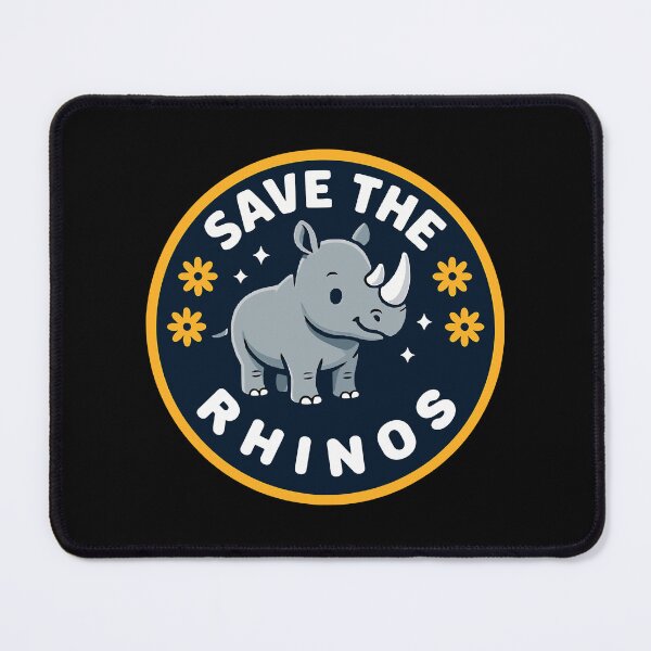 Item preview, Save the Rhinos Cute Cartoon Illustration – Rhino Conservation Wildlife Design designed and sold by Visual-digital.