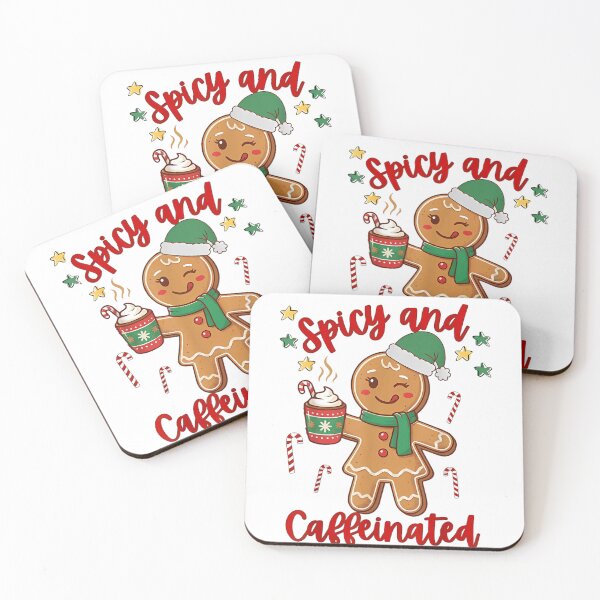 Item preview, Spicy And Caffeinated Funny Gingerbread Girl Coffee Lover Christmas Art designed and sold by HarinDonreka.