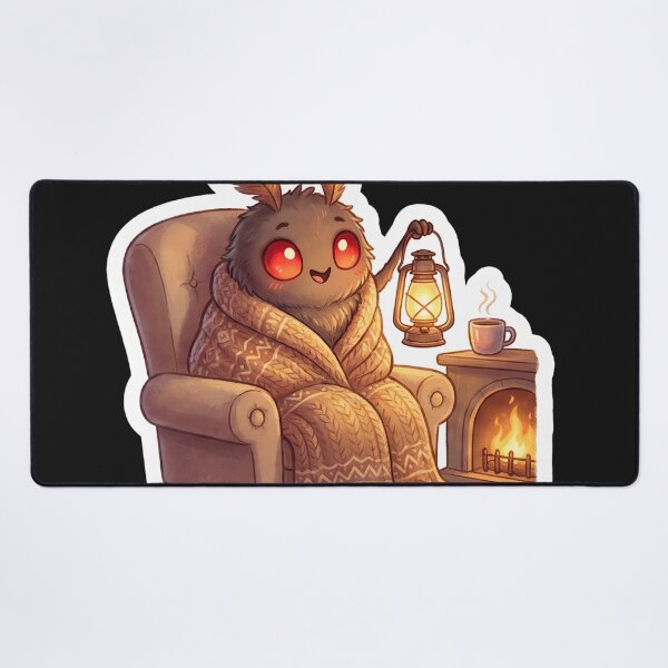 Artikelvorschau, Gemütlicher Mottenmann mit Lampe Cryptidcore entworfen und verkauft von StickyGuys.