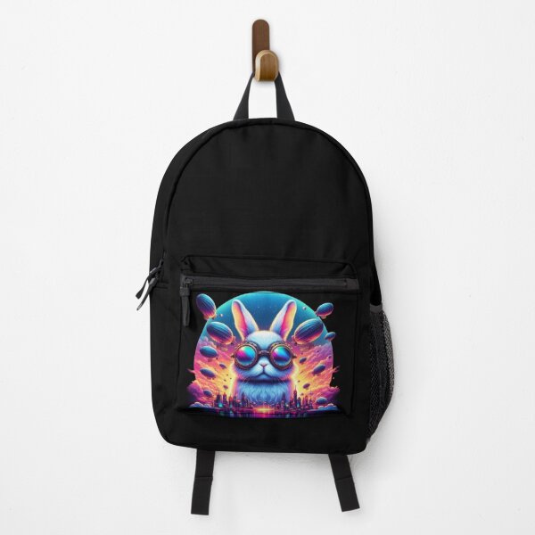 Item preview, Neon Steampunk Bunny – Fantasy Airship City Illustration designed and sold by Dogandesighn.