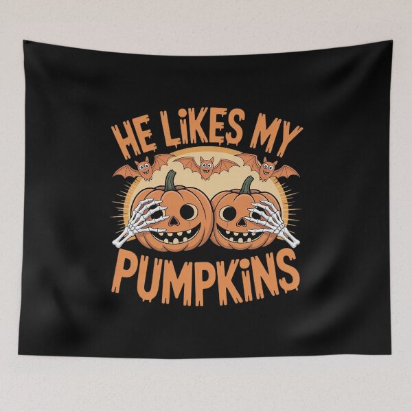 Item preview, He Likes My Pumpkins Matching Couples Pumpkin Halloween2  designed and sold by VerseFarm.