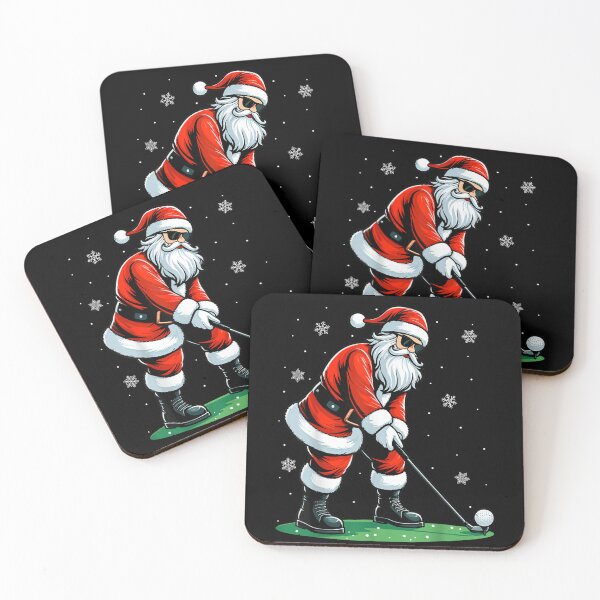 Item preview, Santa Claus Playing Golf In Red Suit And Sunglasses Sporty Holiday designed and sold by StanaLuis.